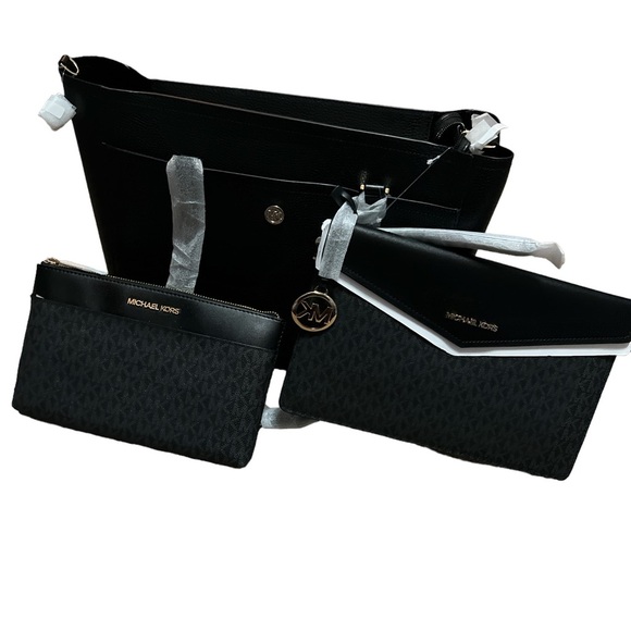 Michael Kors Maisie Large Pebbled Leather 3 in 1 Black Tote NWT - Picture 9 of 9